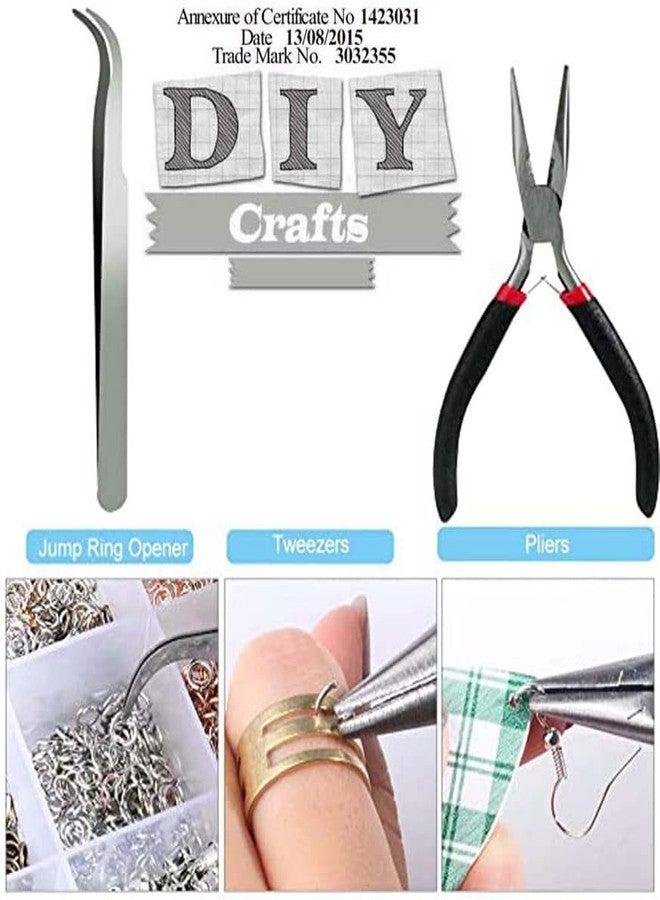 DIY Crafts 800 Grm, Antique Silver, Earring Making Kit Jewelry Makes Supplies with Earring Post Jump Rings Earring Back Tweezers Jump Ring Opener for Earring Jewelry DIY M (800 Grm, Antique Silver) - Image 5